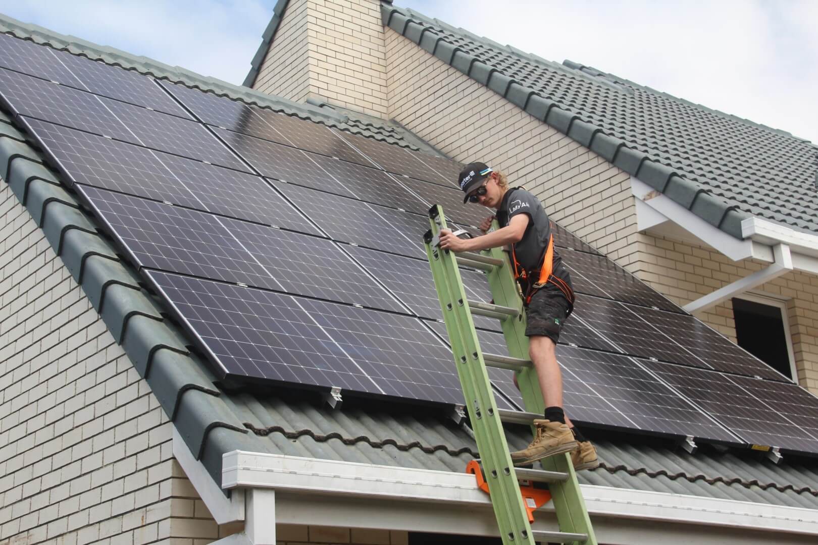 Solar roof vents installed