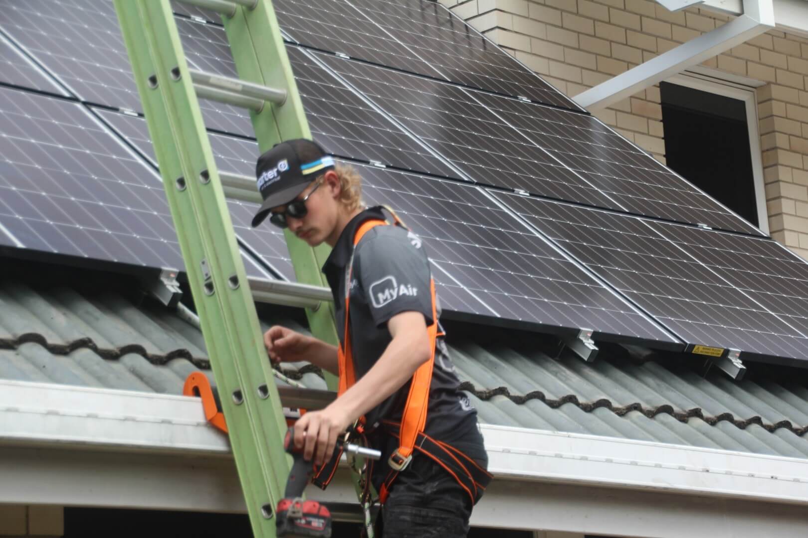 Solar roof vents installed