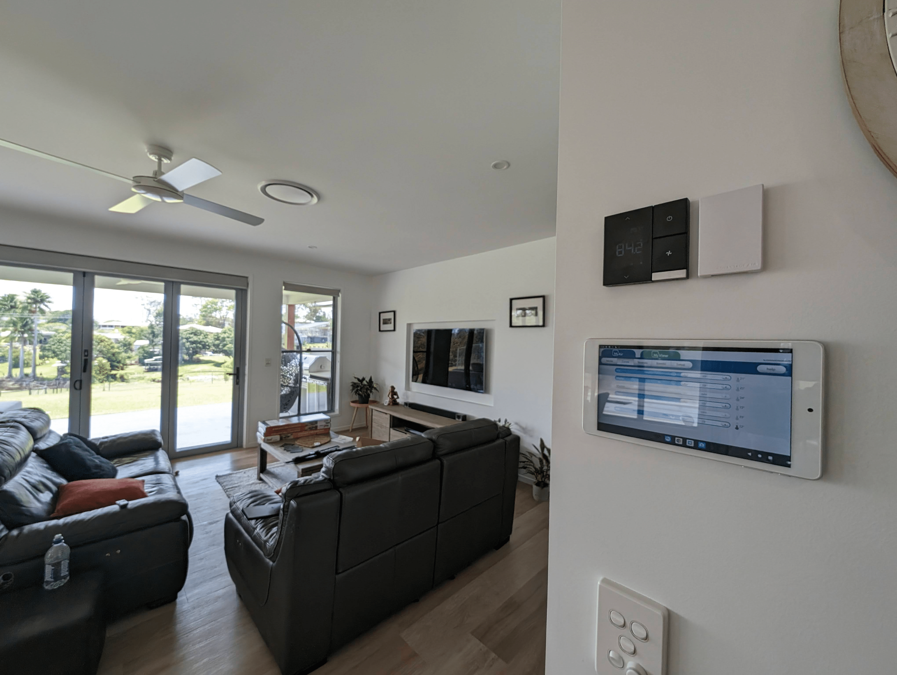 Ducted dehumidifier system in a modern home