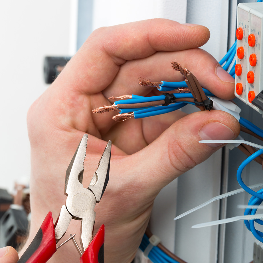 Hands of an electrician