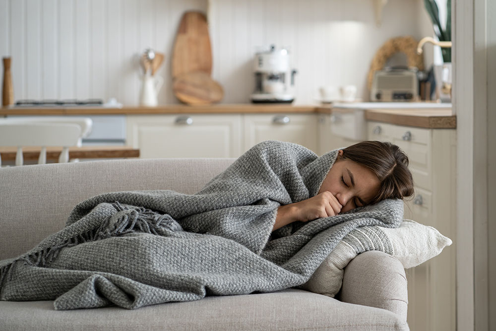 man with respiratory issues due to poor indoor air quality